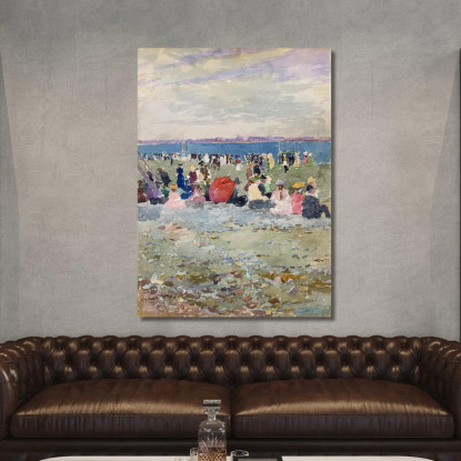Revere Beach 2 Maurice Prendergast mpr45 quadro stampato su tela