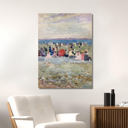 Revere Beach 2 Maurice Prendergast mpr45 quadro stampato su tela