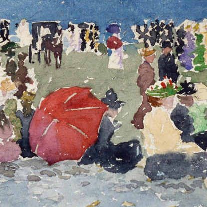 Revere Beach 2 Maurice Prendergast mpr45 quadro stampato su tela