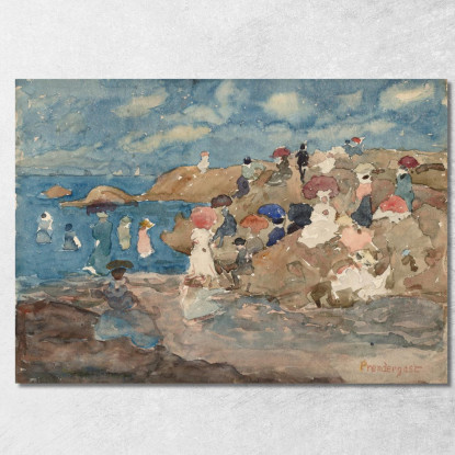 Revere Beach Maurice Prendergast mpr46 quadro stampato su tela