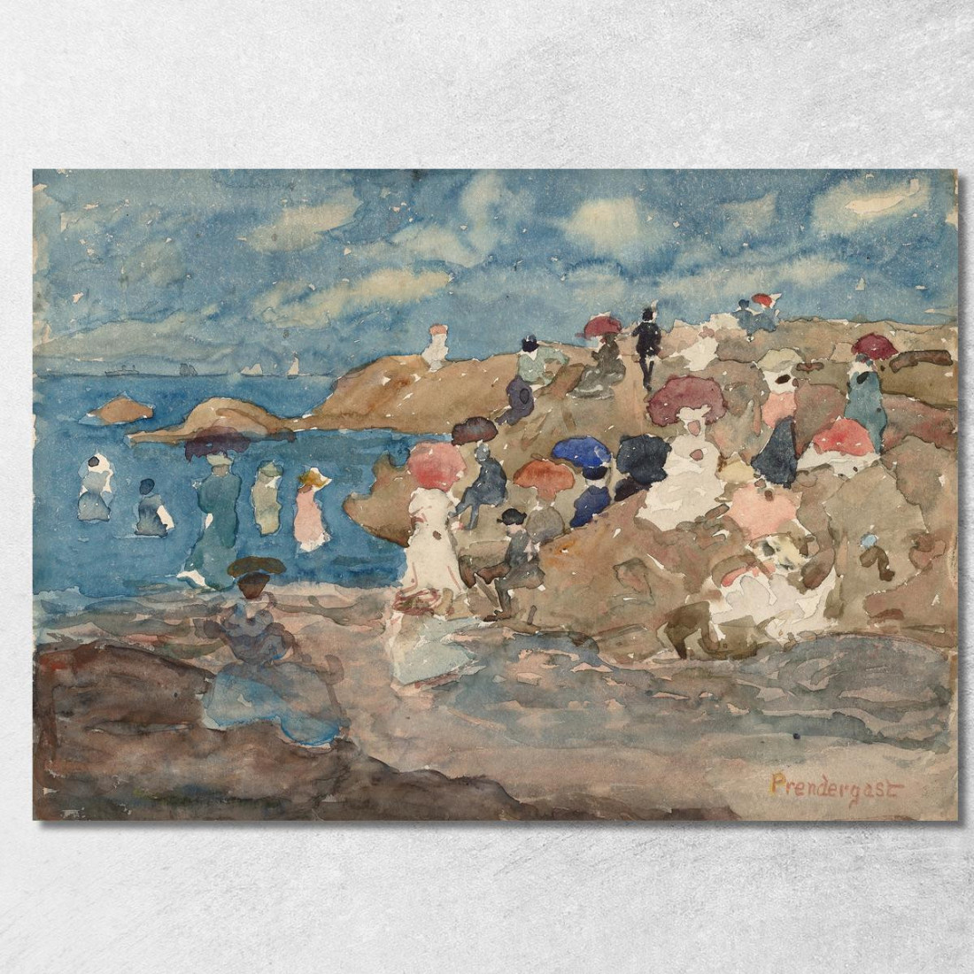 Revere Beach Maurice Prendergast mpr46 quadro stampato su tela