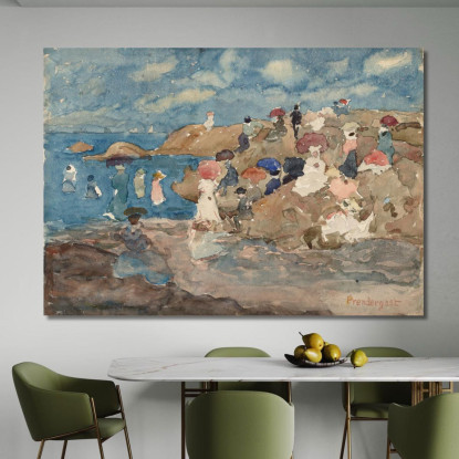 Revere Beach Maurice Prendergast mpr46 quadro stampato su tela