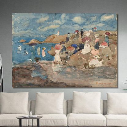 Revere Beach Maurice Prendergast mpr46 quadro stampato su tela