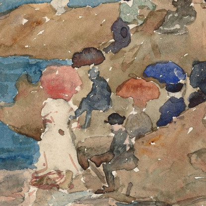 Revere Beach Maurice Prendergast mpr46 quadro stampato su tela