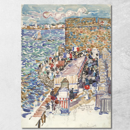 Marea Crescente St. Malo Maurice Prendergast mpr47 quadro stampato su tela