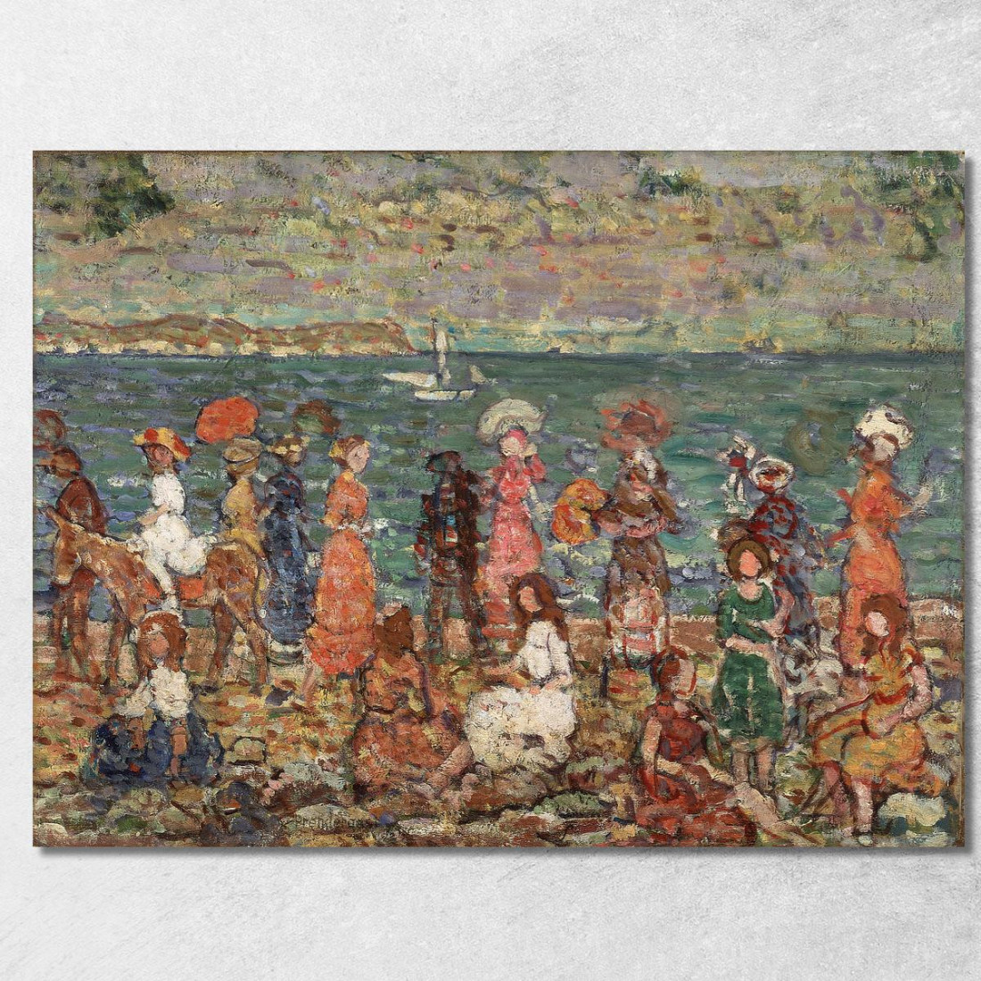 Spiaggia Maurice Prendergast mpr52 quadro stampato su tela