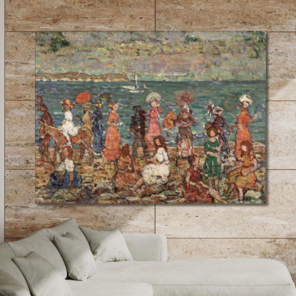 Spiaggia Maurice Prendergast mpr52 quadro stampato su tela