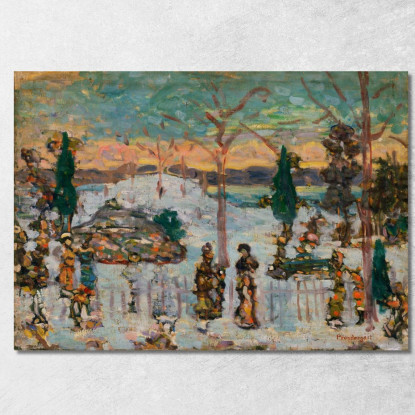 Neve In Aprile Maurice Prendergast mpr54 quadro stampato su tela