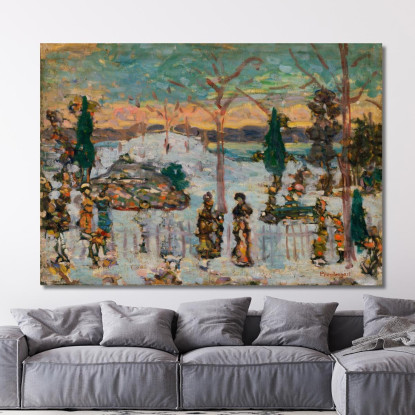 Neve In Aprile Maurice Prendergast mpr54 quadro stampato su tela