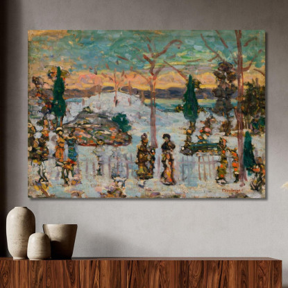 Neve In Aprile Maurice Prendergast mpr54 quadro stampato su tela