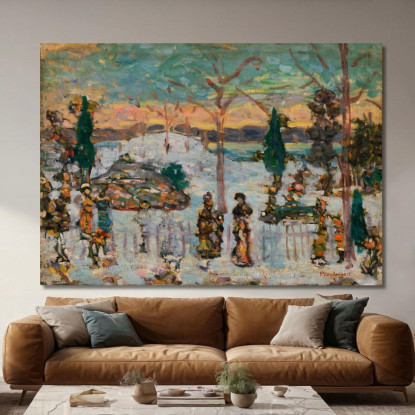 Neve In Aprile Maurice Prendergast mpr54 quadro stampato su tela