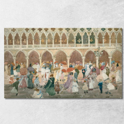 Luce Del Sole Sulla Piazzetta Maurice Prendergast mpr60 quadro stampato su tela