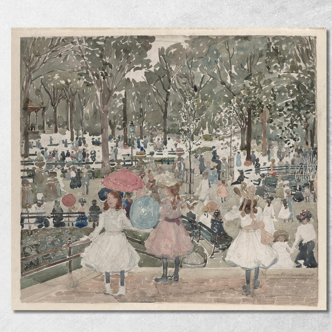 Il Viale Central Park Maurice Prendergast mpr65 quadro stampato su tela