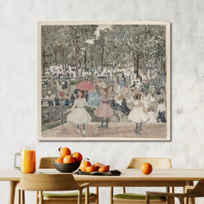 Il Viale Central Park Maurice Prendergast mpr65 quadro stampato su tela