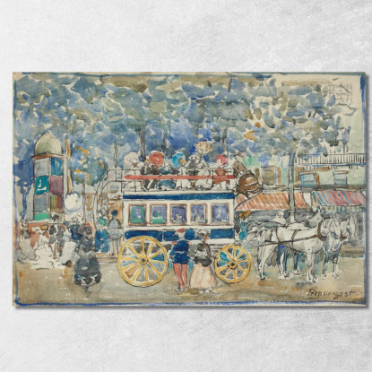 L'Omnibus Di Parigi Maurice Prendergast mpr66 quadro stampato su tela