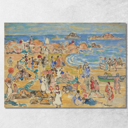 Veduta Lungo La Costa Del New England Maurice Prendergast mpr74 quadro stampato su tela