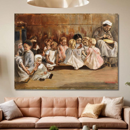 Scuola Per Bambini Piccoli Max Liebermann mlb49 quadro stampato su tela