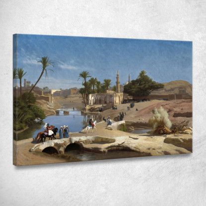 Veduta Di Medinet El Fayoum Jean-Léon Gérôme jlg161 quadro stampato su tela