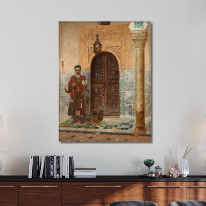 Un Sant'Uomo Presso Un Ingresso Rudolf Ernst rer3 quadro stampato su tela