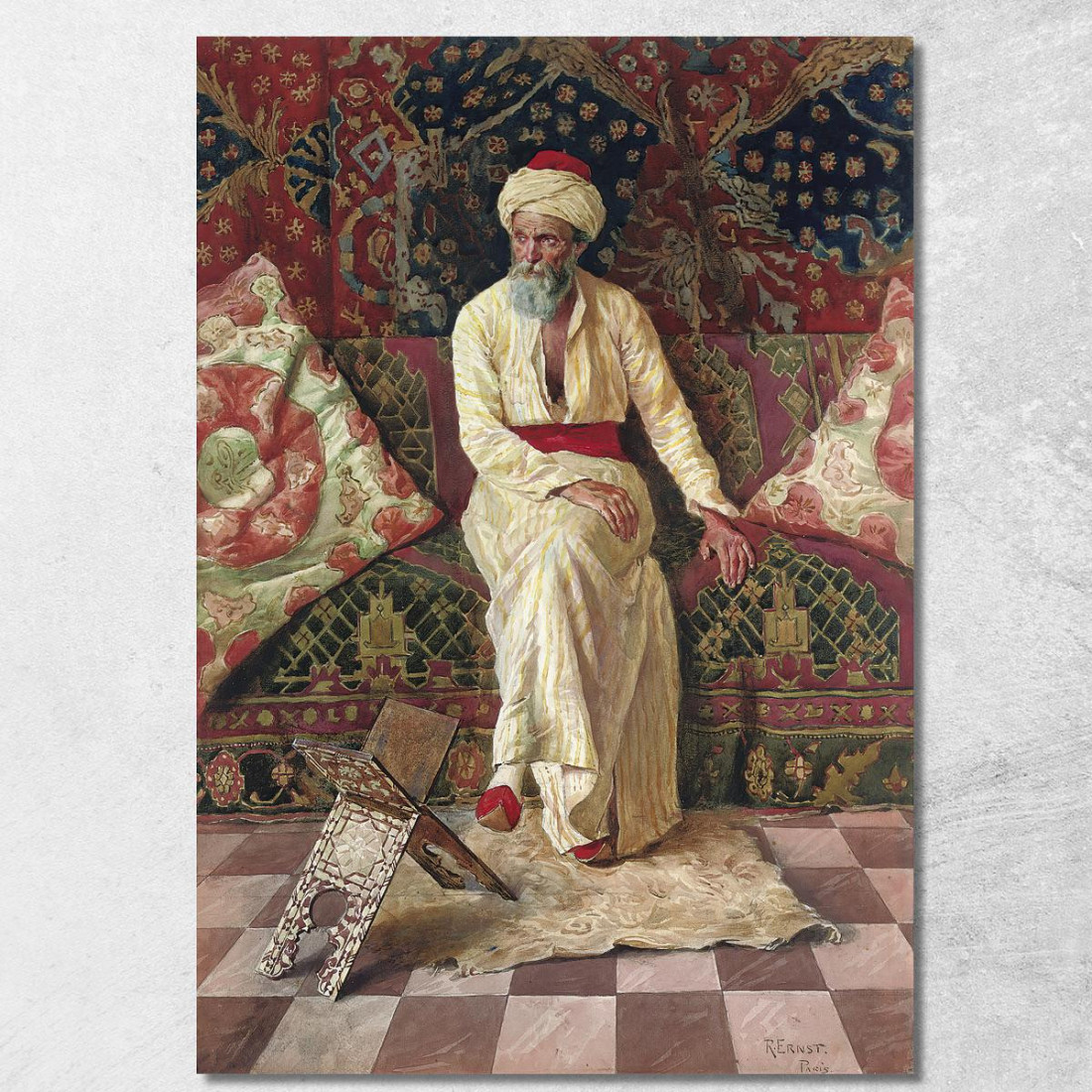 Un Anziano Pensieroso Rudolf Ernst rer5 quadro stampato su tela