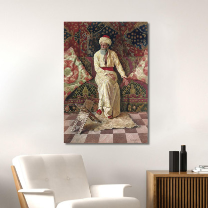 Un Anziano Pensieroso Rudolf Ernst rer5 quadro stampato su tela