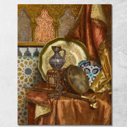 Natura Morta Con Oggetti Marocchini Rudolf Ernst rer7 quadro stampato su tela