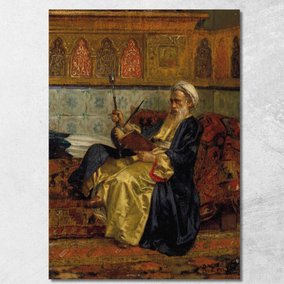 Uno Studioso Arabo Rudolf Ernst rer13 quadro stampato su tela