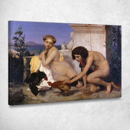 Giovani Greci Assistono Ad Un Combattimento Di Galli Jean-Léon Gérôme jlg165 quadro stampato su tela
