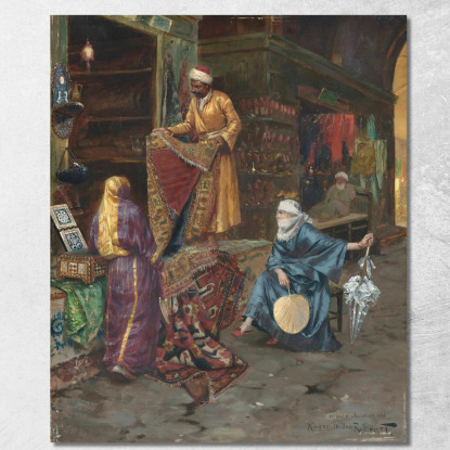 Il Venditore Di Tappeti Rudolf Ernst rer40 quadro stampato su tela