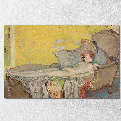 Nudo Di Ragazza Sul Divano Tadeusz Makowski tmk3 quadro stampato su tela