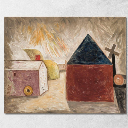 Cortile Al Sole Tadeusz Makowski tmk7 quadro stampato su tela