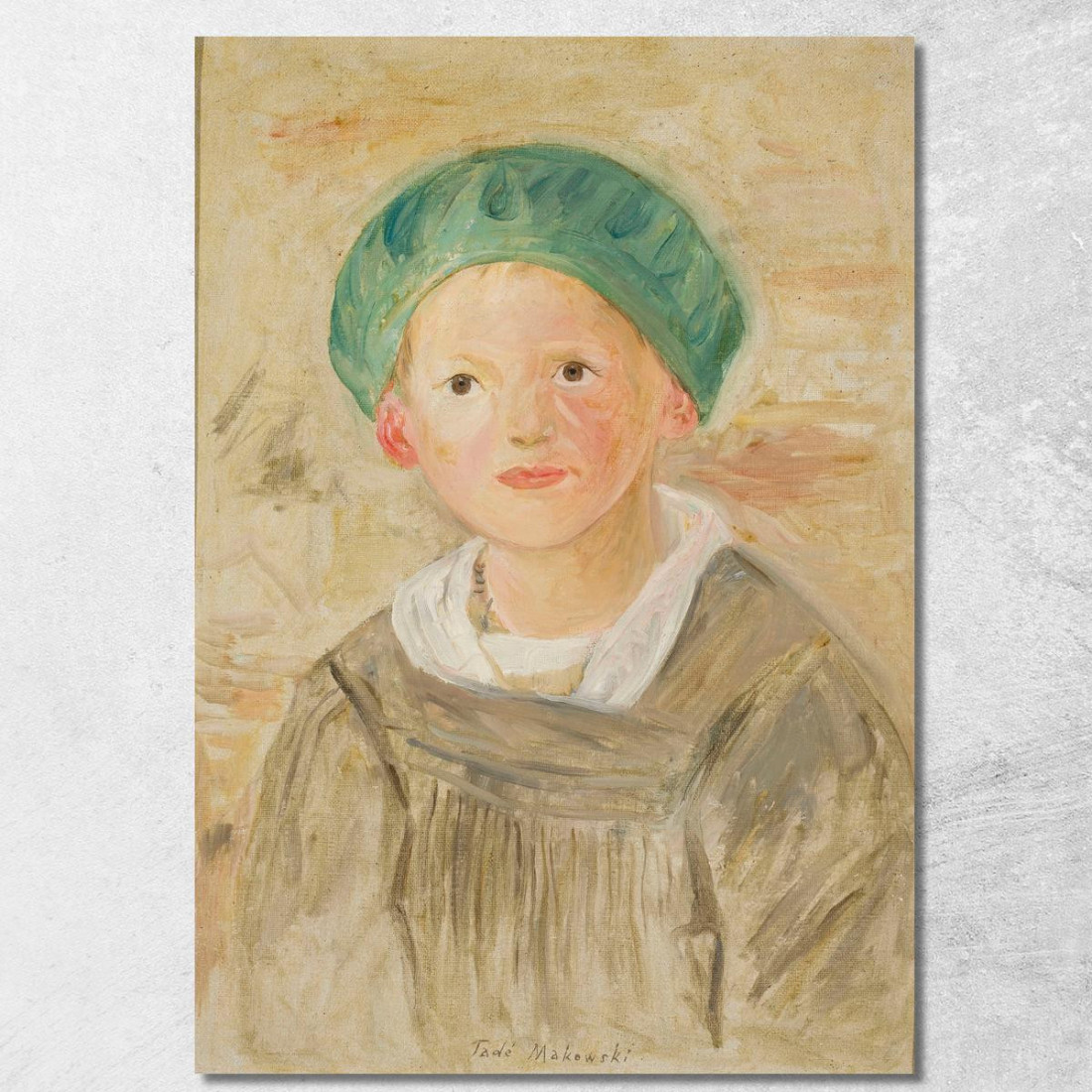 Ragazzo Con Berretto Verde Tadeusz Makowski tmk15 quadro stampato su tela