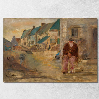 Paesaggio Bretone Con Un Vecchio Pescatore Tadeusz Makowski tmk19 quadro stampato su tela