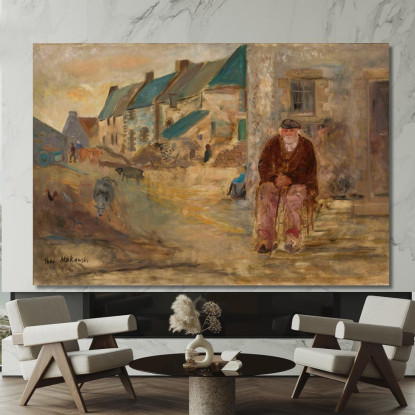 Paesaggio Bretone Con Un Vecchio Pescatore Tadeusz Makowski tmk19 quadro stampato su tela