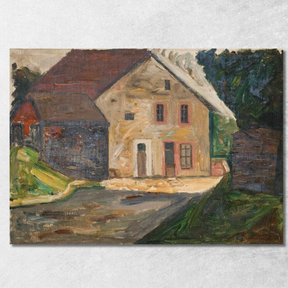 Casa Di Mattoni Con Annesso Tadeusz Makowski tmk20 quadro stampato su tela