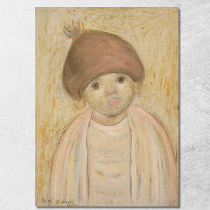Bambina Con Un Berretto Con Pompon Tadeusz Makowski tmk45 quadro stampato su tela