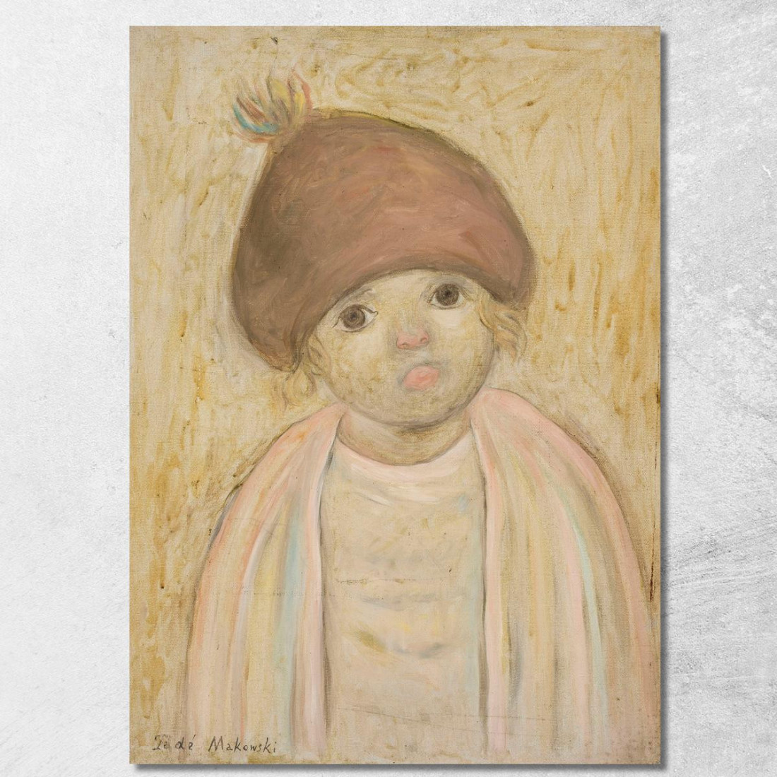 Bambina Con Un Berretto Con Pompon Tadeusz Makowski tmk45 quadro stampato su tela