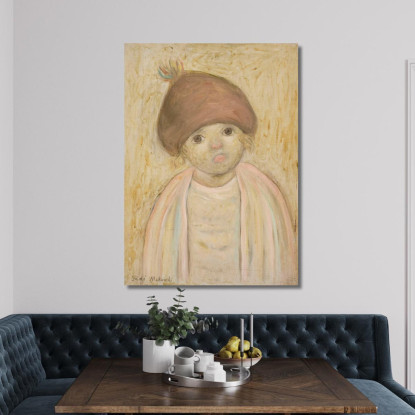 Bambina Con Un Berretto Con Pompon Tadeusz Makowski tmk45 quadro stampato su tela