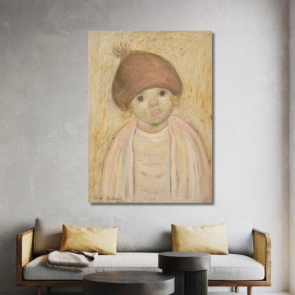 Bambina Con Un Berretto Con Pompon Tadeusz Makowski tmk45 quadro stampato su tela