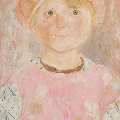 Bambina Con Vestito E Cappello Rosa Tadeusz Makowski tmk49 quadro stampato su tela