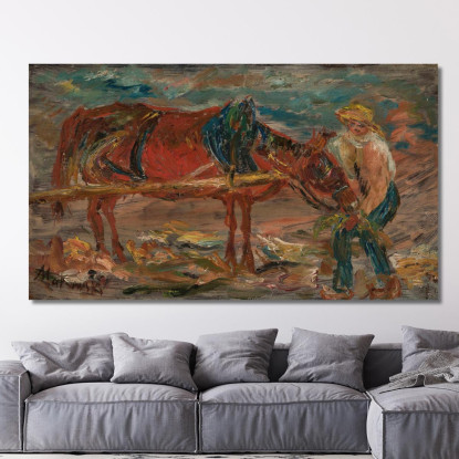 Dare Da Mangiare A Un Cavallo Tadeusz Makowski tmk54 quadro stampato su tela