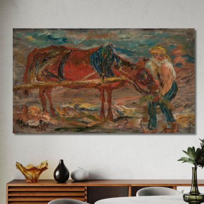 Dare Da Mangiare A Un Cavallo Tadeusz Makowski tmk54 quadro stampato su tela