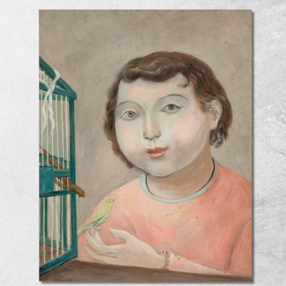 Ragazza Con Un Canarino Tadeusz Makowski tmk64 quadro stampato su tela