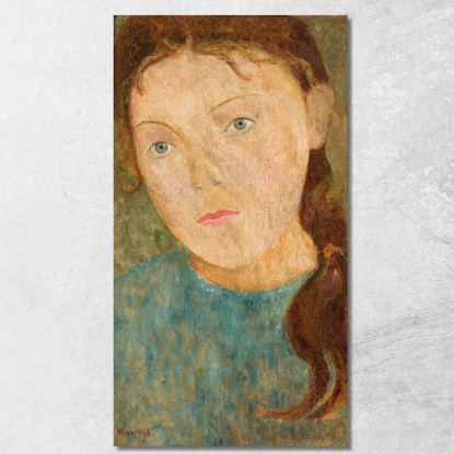 Ragazza Con Una Treccia Rossa Tadeusz Makowski tmk65 quadro stampato su tela