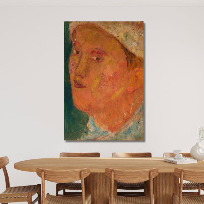 Testa Di Una Ragazza Con Cappello Tadeusz Makowski tmk73 quadro stampato su tela