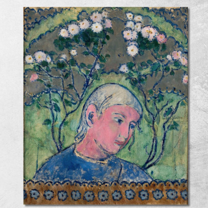 Testa Di Una Ragazza Tra I Fiori Tadeusz Makowski tmk74 quadro stampato su tela
