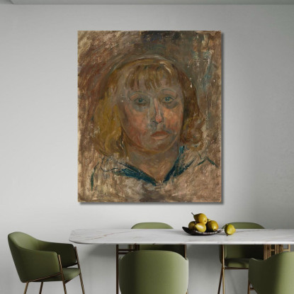 Testa Di Una Ragazza Con Frangia Tadeusz Makowski tmk75 quadro stampato su tela