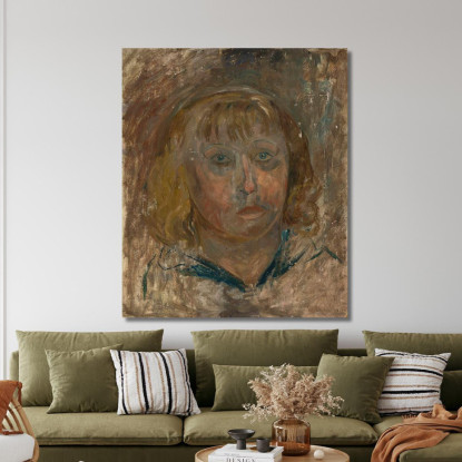 Testa Di Una Ragazza Con Frangia Tadeusz Makowski tmk75 quadro stampato su tela