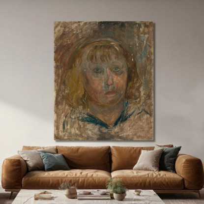 Testa Di Una Ragazza Con Frangia Tadeusz Makowski tmk75 quadro stampato su tela