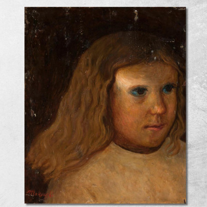 Testa Di Una Bambina Con Capelli Sciolti Tadeusz Makowski tmk78 quadro stampato su tela